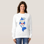 Hai im Poker mit Poker-Karten Sweatshirt (Vorne ganz)