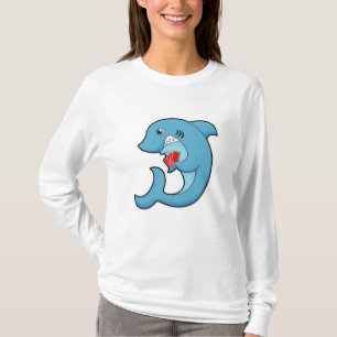 Hai im Poker mit Poker-Karten T-Shirt