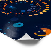 Hai im Stil der Aborigine Dot Art Poster (Ecke)