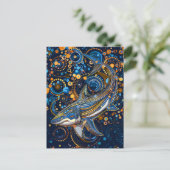 Hai im Stil der Aborigine Dot Art Postkarte (Stehend Vorderseite)