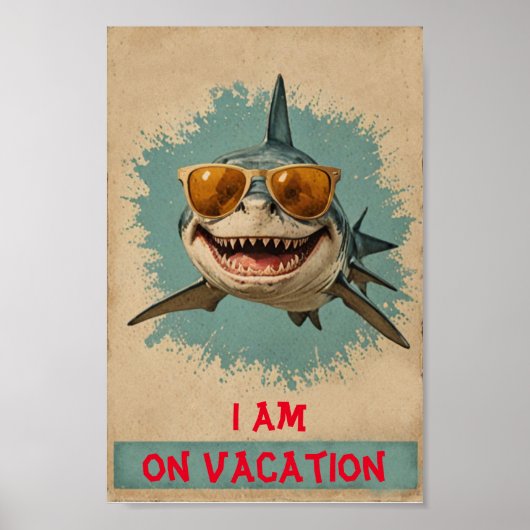 Hai im Urlaub Vintag Poster (Vorne)