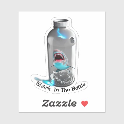 Hai in der Flasche Aufkleber (Blatt)