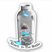 Hai in der Flasche Aufkleber (Vorderseite)