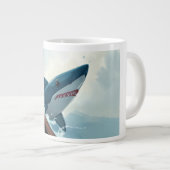 Hai in der Nähe des Bootes Jumbo-Tasse (Vorderseite Rechts)