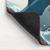 Hai in der Nähe des Bootes Mousepad (Ecke)