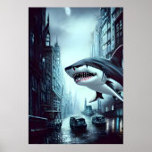 Hai in der Stadt | AI Art Poster (Vorne)