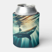Hai in der Tiefsee und Sonnenlicht Dosenkühler (Kanne Vorderseite)