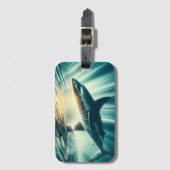 Hai in der Tiefsee und Sonnenlicht Gepäckanhänger (Vorderseite Vertikal)