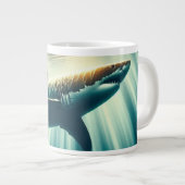 Hai in der Tiefsee und Sonnenlicht Jumbo-Tasse (Vorderseite Rechts)