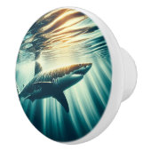 Hai in der Tiefsee und Sonnenlicht Keramikknauf (Rechts)