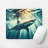 Hai in der Tiefsee und Sonnenlicht Mousepad (Mit Mouse)