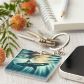 Hai in der Tiefsee und Sonnenlicht Schlüsselanhänger (Vorderseite rechts)