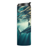 Hai in der Tiefsee und Sonnenlicht Thermosbecher (Nach links gedreht)