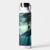 Hai in der Tiefsee und Sonnenlicht Trinkflasche (Vorne)