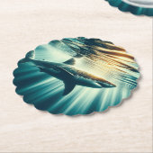 Hai in der Tiefsee und Sonnenlicht Untersetzer (angewinkelt)