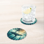 Hai in der Tiefsee und Sonnenlicht Untersetzer (Vor Ort)