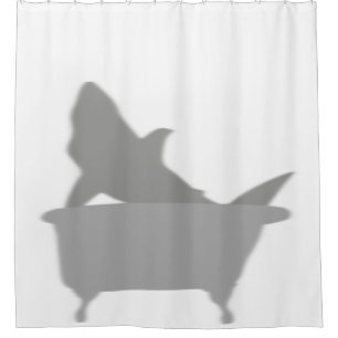 Hai in der Tube Funny Shadow Silhouette Duschvorhang
