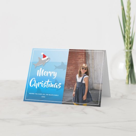 Hai in der Weihnachtsmannmütze Weihnachten geklapp (Vorderseite)