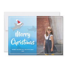 Hai in der Weihnachtsmannmütze Weihnachtsfeiertag 