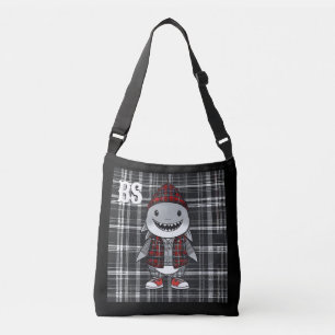 Hai in Scottish Disguise - charmanter Katzenhai Tragetaschen Mit Langen Trägern
