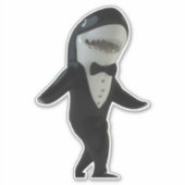 Hai in tuxfarbenem niedlichen Aufkleber (Vorderseite)