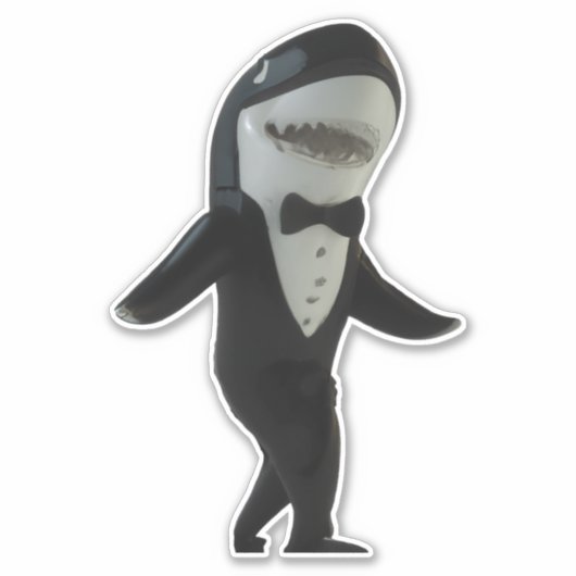 Hai in tuxfarbenem niedlichen Aufkleber (Vorderseite)