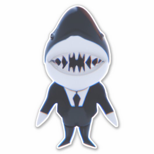 Hai in tuxfarbenem niedlichen Aufkleber (Vorderseite)