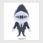 Hai in tuxfarbenem niedlichen Aufkleber (Blatt)