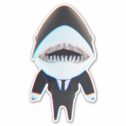 Hai in tuxfarbenem niedlichen Aufkleber (Vorderseite)