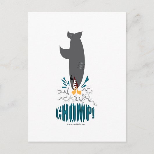 Hai isst eine Ente Postkarte (Vorderseite)