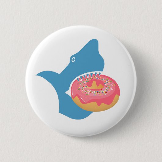 Hai isst einen Donut Button (Vorderseite)