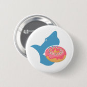 Hai isst einen Donut Button (Vorne & Hinten)