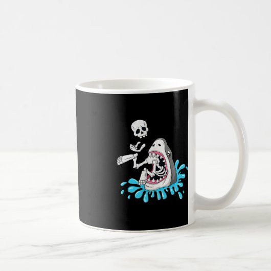 Hai isst Skeleton Spaß Halloween Jungs Mädchen Kin Kaffeetasse (Rechts)