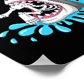 Hai isst Skeleton Spaß Halloween Jungs Mädchen Kin Poster (Ecke)