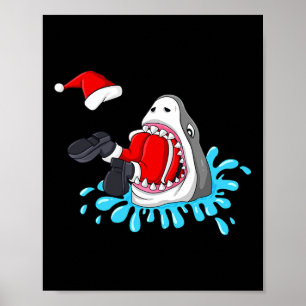 Hai isst Weihnachtsmänner Mädchen Kinder X Poster