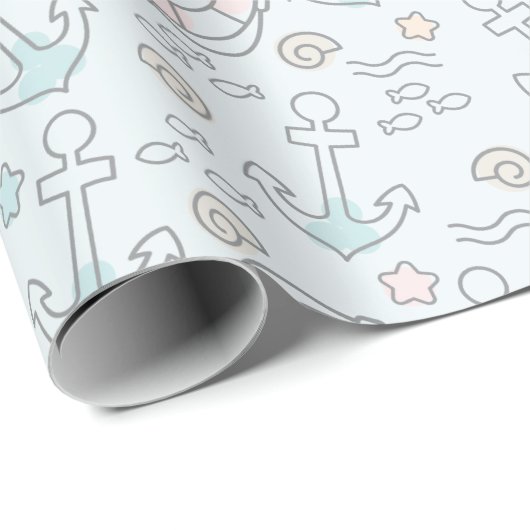 Hai ist ein Mädchen Geschenkpapier (Rolleneckpunkt)