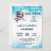 Hai Jawsome Under Sea Birthday Party Einladung (Vorderseite)