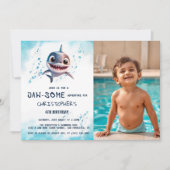 Hai Jawsome Under Sea Birthday Party Foto Einladung (Vorderseite)
