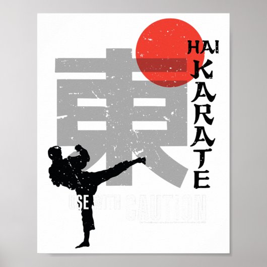 Hai Karate Anwendung mit Vorsicht Retro Aftershave Poster (Vorne)