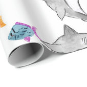 Hai-Kind-Umhüllungspapier Geschenkpapier (Rolleneckpunkt)