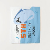 Hai Kinder 5th Birthday Background Custom Wandteppich (Vorderseite)