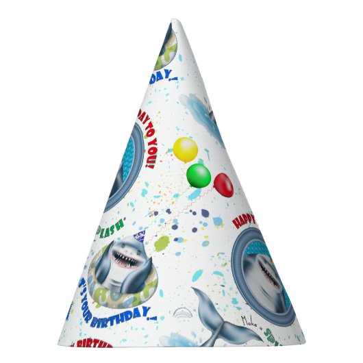 Hai-Kindergeburtstag Partyhütchen (Rechts)