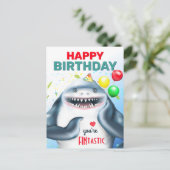 Hai-Kindergeburtstag Postkarte (Stehend Vorderseite)