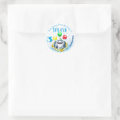 Hai-Kindergeburtstag Runder Aufkleber (Tasche)