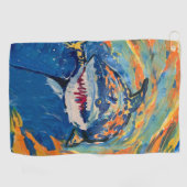 Hai "Kunst von Kindern" Golfhandtuch (Horizontal)