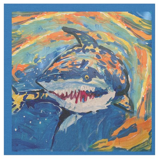 Hai "Kunst von Kindern" Stoff (Nahaufnahme)
