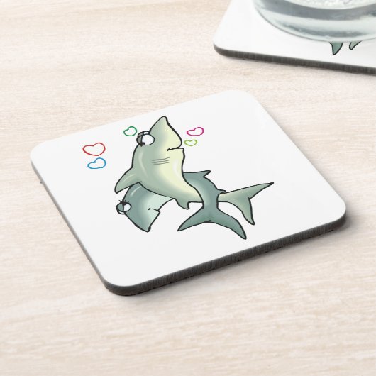 Hai-Liebe Getränkeuntersetzer (Linke Seite)