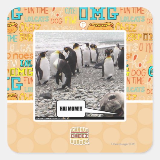 HAI MAMA!!! QUADRATISCHER AUFKLEBER (Vorderseite)