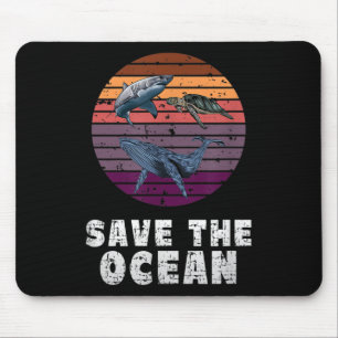 Hai, Meeresschildkröte, Wal, Umweltschutz Mousepad