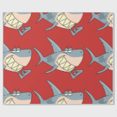 Hai mit einem glänzenden Zahnradpapier Geschenkpapier (Flach)